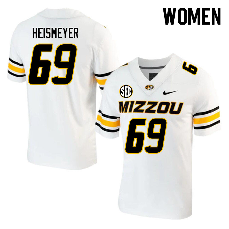 Women #69 Drake Heismeyer Missouri Tigers College 2023 Football Stitched Jerseys Sale-White